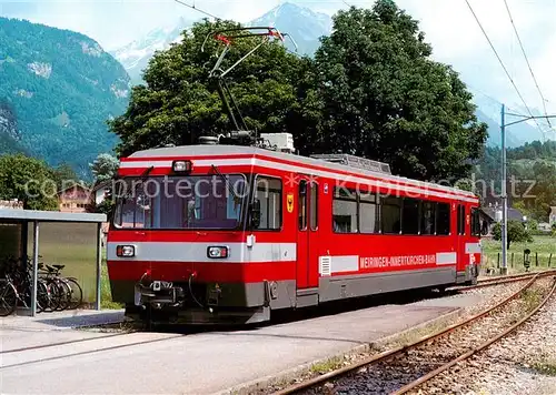 AK / Ansichtskarte Meiringen_BE Innertkirchen Bahn Meterspur Triebwagen Be 4 4 8 Meiringen BE