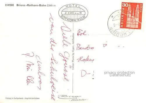 AK / Ansichtskarte Brienz_Brienzersee_BE Brienz Rothorn Bahn Fernsicht Alpenpanorama 