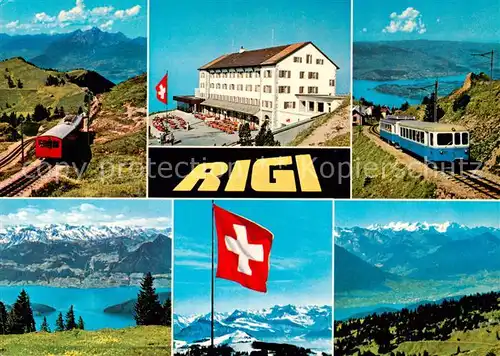 AK / Ansichtskarte Rigi_Kulm Berghotel Vitznau Rigi Bahn Zahnradbahn Vierwaldstaettersee Alpenpanorama Rigi_Kulm