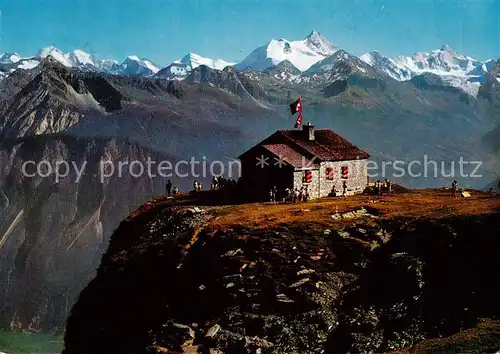 AK / Ansichtskarte Montana_Crans_VS Cabane des Violettes Berghuette Dom Mischabel Weisshorn Rothorn Zinal Walliser Alpen 