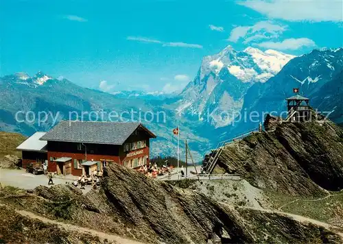 AK / Ansichtskarte Kleine_Scheidegg_Interlaken_BE Bergrestaurant Grindelwaldblick Wetterhorn Berner Alpen 