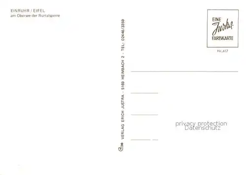 AK / Ansichtskarte Einruhr_Simmerath Panorama Obersee der Rurtalsperre 