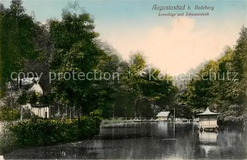 AK / Ansichtskarte  Augustusbad-Liegau_Radeberg Eremitage und Schwanenteich 