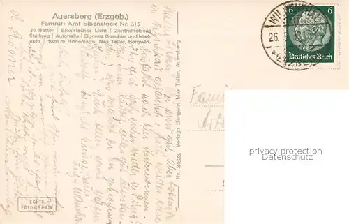 AK / Ansichtskarte  Auersberg_Wildenthal_Erzgebirgskreis Gaststaette Aussichtsturm 