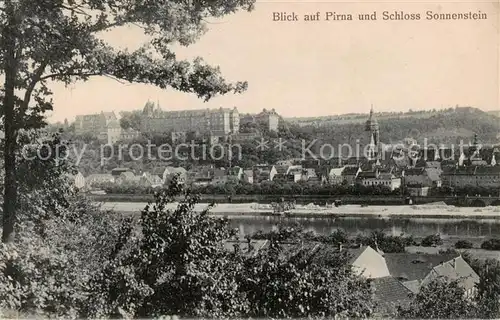 AK / Ansichtskarte  Pirna Panorama mit Schloss Sonnenstein Pirna