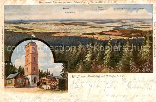 AK / Ansichtskarte 73801423 Schoenheide_Erzgebirge Nordwest Panorama vom Prinz Georg Turm Schoenheide Erzgebirge