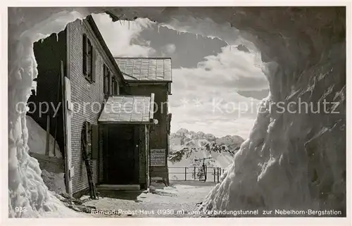 AK / Ansichtskarte  Oberstdorf Edmund Probst Haus vom Verbindungstunnel zur Nebelhorn Bergstation Oberstdorf