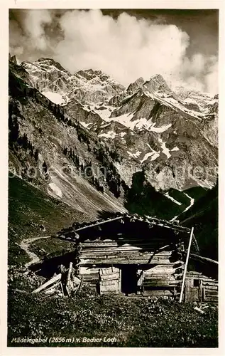 AK / Ansichtskarte  Maedelegabel_2656m_Oberstdorf Blick vom Bacher Loch 