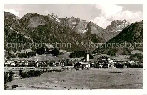 AK / Ansichtskarte  Oberstdorf Panorama mit Krottenkopf und Kratzer Oberstdorf