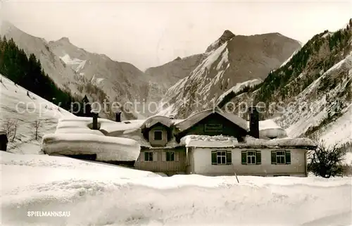 AK / Ansichtskarte  Spielmannsau_Oberstdorf Berggasthof Spielmannsau mit Kratzer und Trettachspitze 