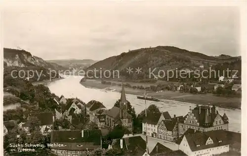 AK / Ansichtskarte 73801476 Wehlen_Sachsen und Poetscha Elbe Panorama Wehlen_Sachsen