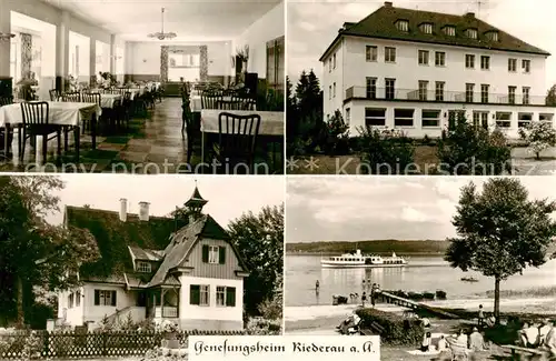 AK / Ansichtskarte 73801519 Riederau Genesungsheim Uferpromenade am Ammersee Dampfer Riederau