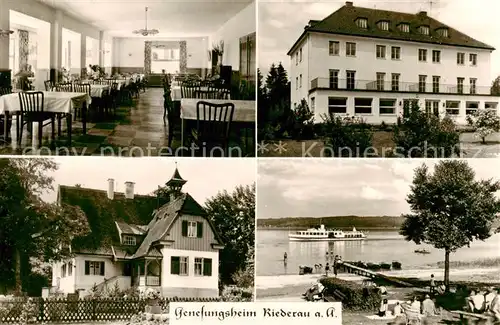 AK / Ansichtskarte  Riederau Genesungsheim Uferpromenade am Ammersee Dampfer Riederau