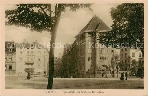 AK / Ansichtskarte  Augsburg Fuggerstrasse und Grottenau Buerohaus Augsburg