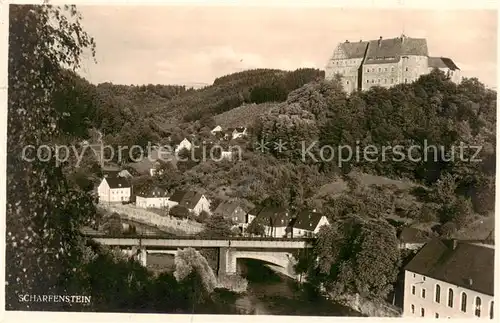 AK / Ansichtskarte  Scharfenstein_Burgruine_Kiedrich Panorama 