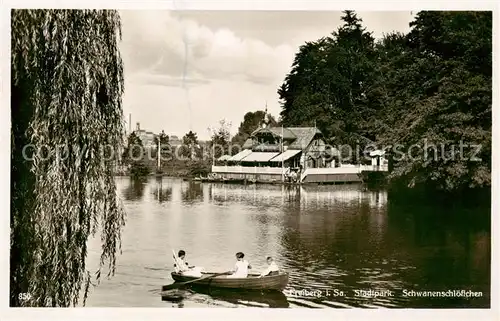 AK / Ansichtskarte 73801578 Freiberg__Sachsen Stadtpark Schwanenschloesschen 