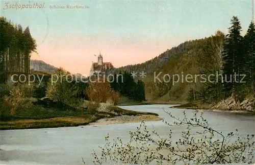 AK / Ansichtskarte  Zschopautal Schloss Kriebstein Panorama Zschopautal