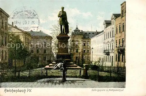 AK / Ansichtskarte 73801587 Reichenbach__Vogtland Solbrigplatz mit Moltkedenkmal 