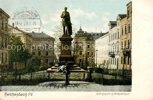 AK / Ansichtskarte  Reichenbach__Vogtland Solbrigplatz mit Moltkedenkmal 