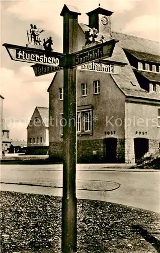 AK / Ansichtskarte  Johanngeorgenstadt Wegweiser an der Eibenstocker Strasse Johanngeorgenstadt