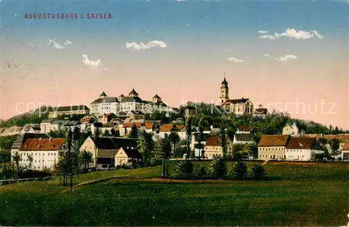 AK / Ansichtskarte  Augustusburg Panorama mit Schloss Augustusburg