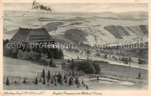 AK / Ansichtskarte  Altenberg_Erzgebirge Berghof Raupennest mit Blick auf Geising Altenberg Erzgebirge