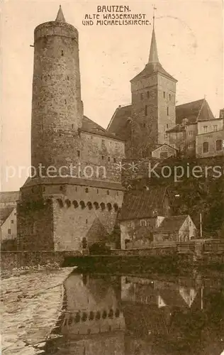 AK / Ansichtskarte 73801627 Bautzen Alte Wasserkunst und Michaeliskirche Bautzen