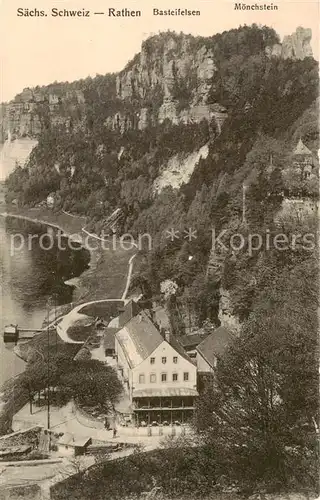 AK / Ansichtskarte  Rathen_Saechsische Schweiz Basteifelsen Moenchstein Rathen Saechsische Schweiz