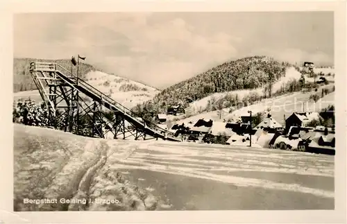 AK / Ansichtskarte  Geising_Erzgebirge Panorama Schanze Geising Erzgebirge