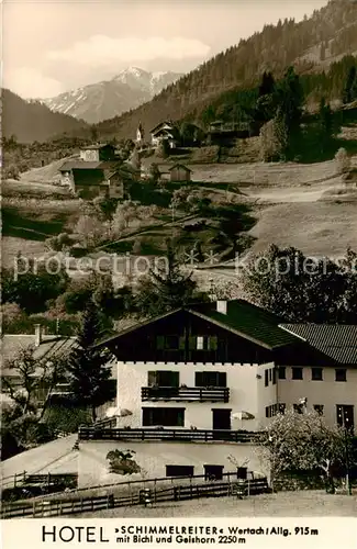 AK / Ansichtskarte 73801683 Wertach Hotel Schimmelreiter mit Bichl und Geishorn Allgaeuer Alpen Wertach