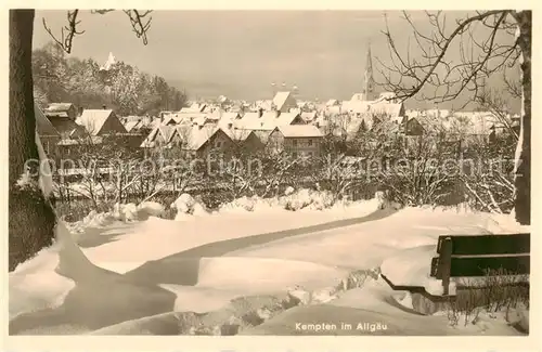 AK / Ansichtskarte  Kempten_Allgaeu Winterpanorama Kempten Allgaeu