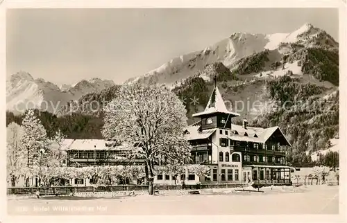 AK / Ansichtskarte  Oberstdorf Hotel Wittelsbacher Hof Winterlandschaft Allgaeuer Alpen Oberstdorf