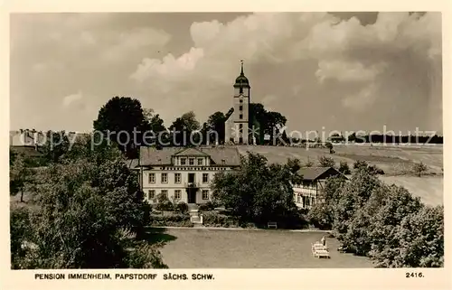 AK / Ansichtskarte  Papstdorf Pension Immenheim Kirche Papstdorf