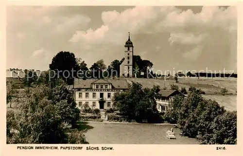 AK / Ansichtskarte  Papstdorf Pension Immenheim Kirche Papstdorf