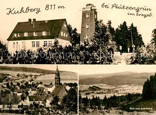 AK / Ansichtskarte  Stuetzengruen Kuhberg Aussichtsturm Oberstuetzengruen Blick zum Auersberg Stuetzengruen