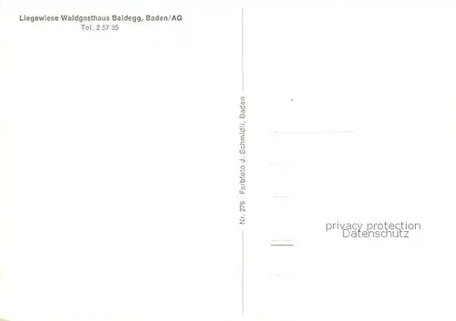 AK / Ansichtskarte Baden__AG Liegewiese Waldgasthaus Baldegg 