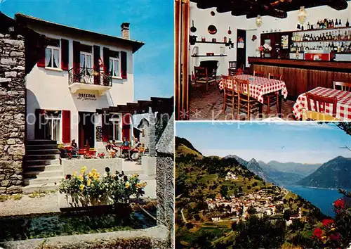 AK / Ansichtskarte Paese Bre__Lugano_TI Osteria del Giuvann Gaststube Panorama 