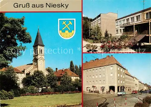 AK / Ansichtskarte 73801815 Niesky Kirche Apotheke Eckhaus Niesky