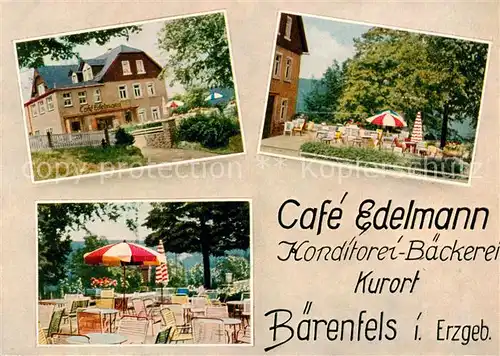 AK / Ansichtskarte  Baerenfels_Erzgebirge Cafe Edelmann Gartenterrasse Baerenfels Erzgebirge