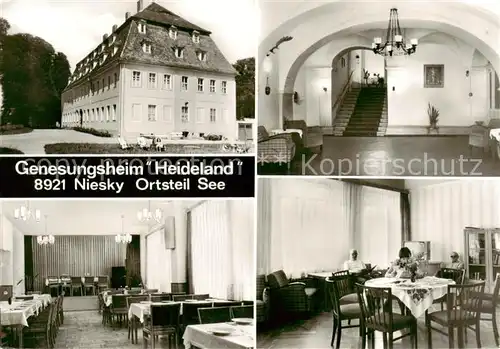 AK / Ansichtskarte 73801844 Niesky Genesungsheim Heideland Halle Speisesaal Lesezimmer Niesky