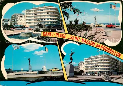 AK / Ansichtskarte Canet Plage Saint Nazaire en Roussillon La Place de la Mediterranee la Fille du Soleil 