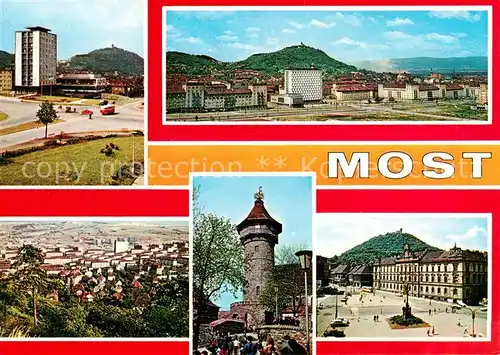 AK / Ansichtskarte  Most_Bruex_Czechia Hotel Luna Sidliste pod Hnevinem Celkovy pohled Rozhledna na Hnevine 