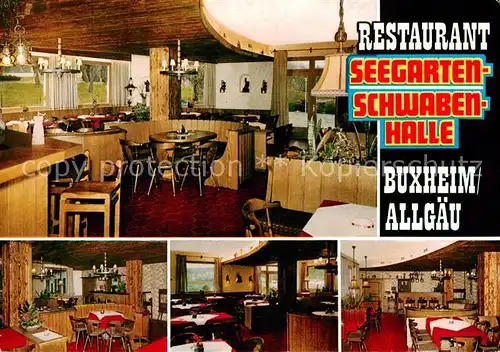 AK / Ansichtskarte  Buxheim_Memmingen Restaurant Seegarten Schwabenhalle Bar Gastraeume Buxheim Memmingen