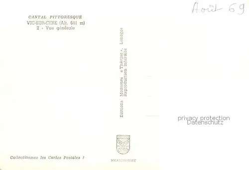 AK / Ansichtskarte Vic sur Cere_15 Vue generale 