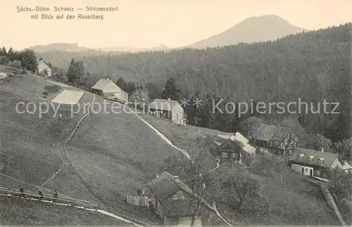 AK / Ansichtskarte  Stimmersdorf_Mezna_CZ Teilansicht Landschaftspanorama Blick auf den Rosenberg 