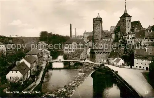 AK / Ansichtskarte  Bautzen Partie an der Spree Altstadt  Bautzen