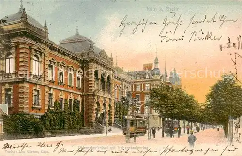 AK / Ansichtskarte  Koeln__Rhein Hohenstaufenbad mit Hohenstaufenring Strassenbahn 