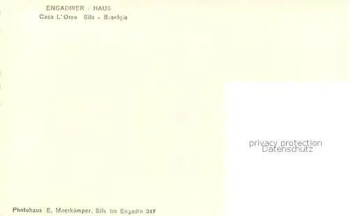 AK / Ansichtskarte Sils_Baselgia_GR Engadiner Haus Casa l Orsa 