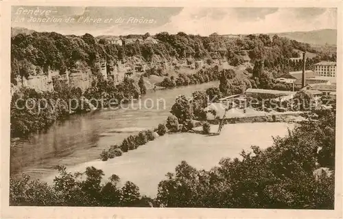 AK / Ansichtskarte Geneve_GE La Joncition de lArve et du Rhone Geneve_GE