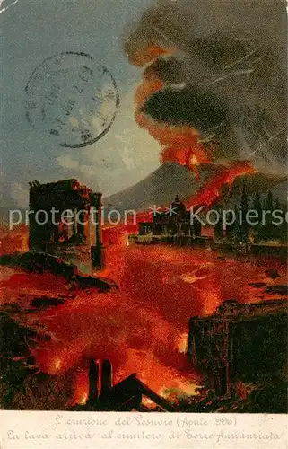 AK / Ansichtskarte  Napoli_Neapel_IT Eruzione dei Vesuvio Aprile 1906 La Lava arriva al cimitero di Torre Annunziata 